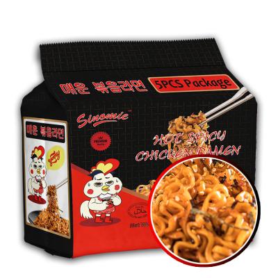 China Hot Low-Sodium Roast Chicken Flavor and Spicy Cheese Flavor Korean Fire Stir Fried Instant Ramen Noodles for sale