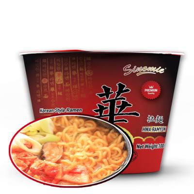 China Sales Different Taste HWA Brand Korean Healthy Quick Ramyun Noodles Low-sodium Food Whole Wheat Ramen Bowl HALAL Noodles for sale