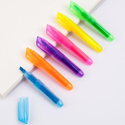 China Promotional Markers & High Quality Custom Marker Pen Set Highlighter Bars Factory Supply School Office Highlighter Bar 6 Colors Mini Highlighter Pens for sale