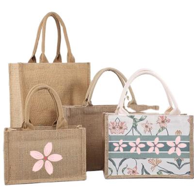 China Wholesale Natural Eco-Friendly Shopping Handled Carry Jute Tote Bag for sale