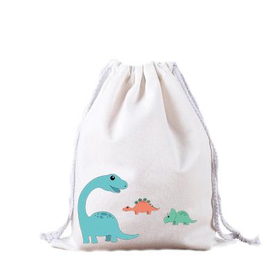 China High Quality Custom Colored Handled Canvas Cotton Drawstring Bag With Double String for sale