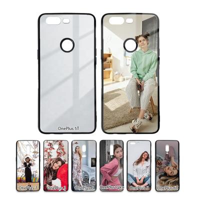 China Wholesale Custom Blank Diy Sublimation Shockproof Mobile Phone Case For One Plus 5 6 7 Series TPU+PC Glass Cover for sale