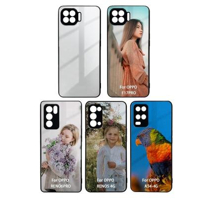 China Custom Logo Shockproof Sublimation Blank 2D TPU+PC Case with Tempered Glass Sheet Fit for OPPO F17Pro/A54/Reno5 4G /Reno 6 pro for sale