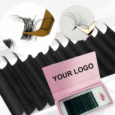 China Natural Soft Wholesale Handmade Korean Silk Lash Extensions Individual Custom Private Label Premium Eyelash Extension for sale