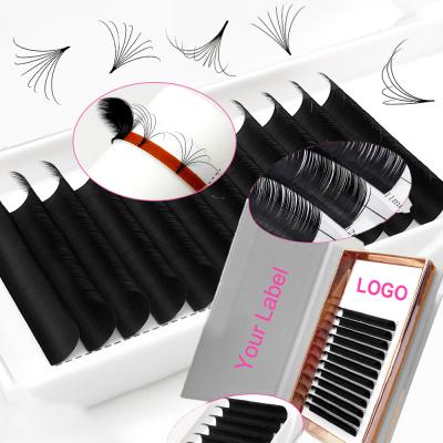 China easy extension Mink Volume Lashes 100% Hand Made Wholesale Eyelash Extension Fan Easy Fanning Silk Extension for sale