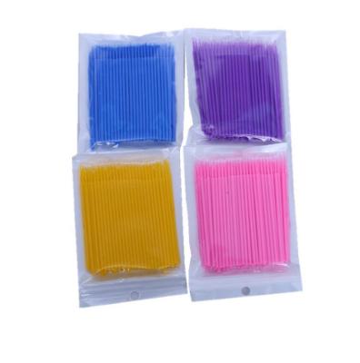 China Wholesale 100 Pcs Disposable/Permanent Eyelash Disposable Plastic Bag Makeup Cleansing Micro Eyelash Swab for sale