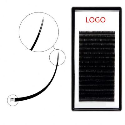 China OEM Natural Soft Glossy/Matte Flat False Eyelash Ellipse Individual Lashes Shinny Two Flat Tips Shape Lashes for sale