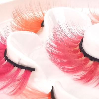 China Wholesale Cheap Luxury Colored Private Label China Color Mink Natural Soft Eyelash Lashes Super Fluffy 25mm Colored Mink Eyelashes for sale