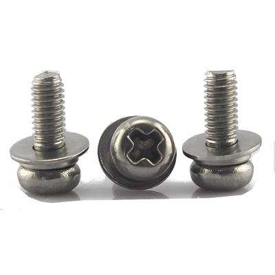 China Pan Head Phillips Drive SUS304 Stainless Steel SEMS Metric Screw with Double Joint m2 M3 M4 M5 M6 2-56 4-40 6-32 8-32 10-32 for sale