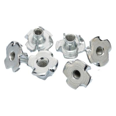 China Blue Galvanized Heavy Industry Four Claw T Nut M4 M5 M6 M8 M10 Furniture Nut 4 Claw Nut Precision for sale