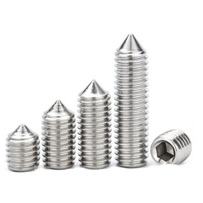 China DIN914 Set Screw Taper Point Hexagon Set Screw With Nylock Patch SUS304 Stainless Steel Best Price for sale