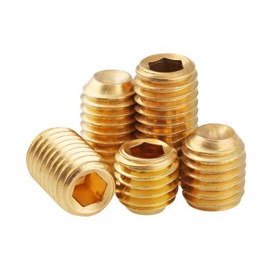 China Good Quality Brass Set Screw Worm Socket Set Screws With Cup Point M3 M4 M5 M6 for sale