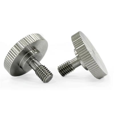 China Multi Inch Station Cold Heading Processing Stainless Steel Knurled Thumb Screw Head Shoulder Screw Customize All Size for sale