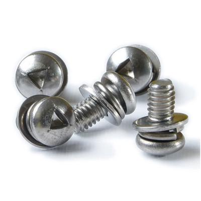 China Triangle Pan Head Triangle Tamper Proof Pan Drive Anti Theft Security SEMS Machine Screws With Double Gasket SUS304 Stainless Steel for sale