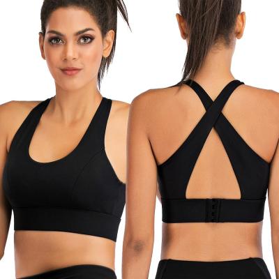 China Women's Breathable Cross Back Sports Bra Cross Back Bra Women's Running Fitness Yoga Sport Bar Yoga Wear White Crop Yoga Wear Bar Top for sale