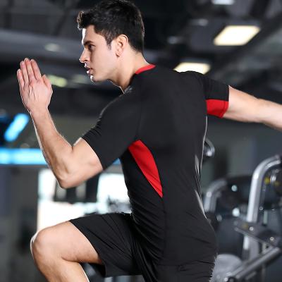 China Anti-Wrinkle Mens Athletic Sport T-Shirts Custom Logo Fitness Running Top Quick Dry Short Sleeve Workout Wear Compression Top for sale