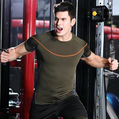 China 2020 Anti-wrinkle Fashion Men's Gym Sports Clothing Short Quick Dry Fit Workout Fitness Wear T-shirts Sleeve Top for sale