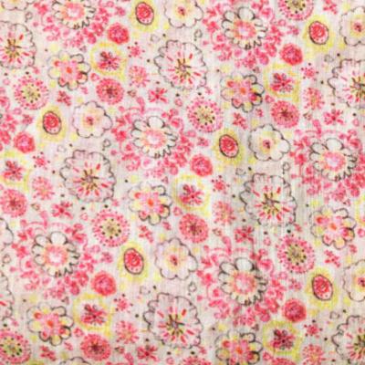 China Pure in Stock Digital Printing 100% RAMIE with Pink Daisy Pattern FYS180307-019 for sale