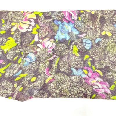 China Sheer in stock 100% digital floral print mulberry silk 8mm chiffon with chrysanthemum design for sale