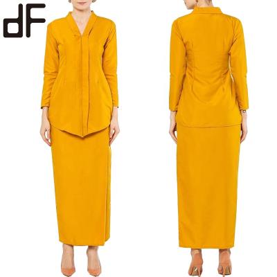 China Baju Kurung OEM Guangzhou Factory Latest Modest Moden Baju Pesta Classic Kebaya Muslim Dress for sale