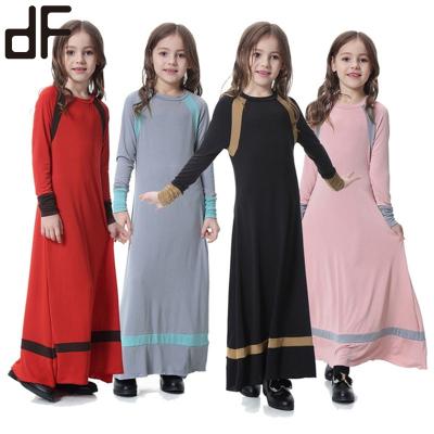 China New Design Wholesale Muslim Modern Abaya Girl's Clothing Anti-static Long Sleeve Quilting Sweet Baby Dress for sale