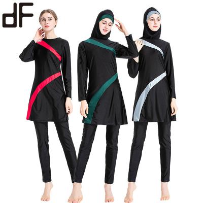 China Sportswear suits Muslim girls swimwear new women's swimwear brief summer swimsuit sportswear conservative three-piece ethnic ready-made swimwear for sale