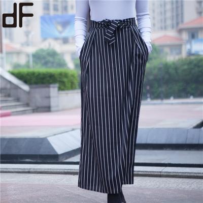 China European and American OEM Muslim Elegant Striped Skirts New Fashion Design Women's Casual Skirts Anti-Static Long for sale