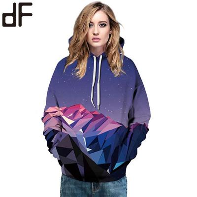 China Custom Anti-wrinkle OEM Streetwear Winter Fashion Pullover Hoodies Set Women 300G Purple Polyester Unisex 3D Printed Hoodies for sale