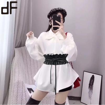 China Black Fashion Women Clothing Accessories PU Leather Stretch Corset Belts for sale