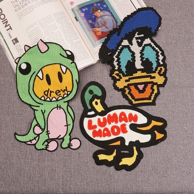 China Donald Duck Sticker Monster Animal Custom Duck Embroidery Patch Embroidered Cloth Patch 3D Cartoon Patch for sale