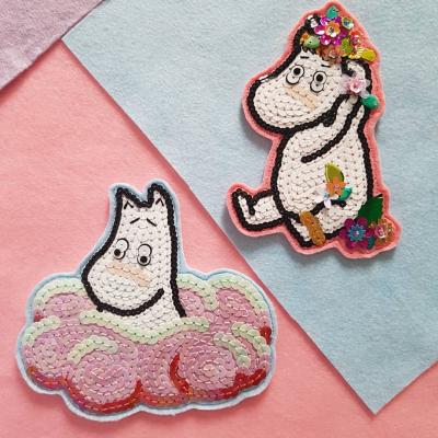 China Viable Wholesale Custom Sequin Iron On Patch Embroidery Patches Sequin Patch For Shoes for sale