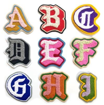 China 3D Towel Patches Embroidery Chenille Letter Patches Custom High Quality Wholesale Custom for sale