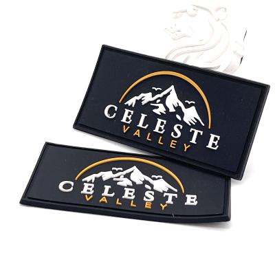 China Sustainable Wholesale 3D Brand Designer Rubber Label Custom Logo Silicone PVC Patches For Apparel for sale