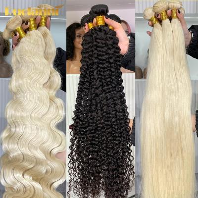 China Silky Straight Wave Wholesale 613 Blonde Virgin Hair Bundles , 613 Unprocessed Blonde Hair Color Bundles for sale