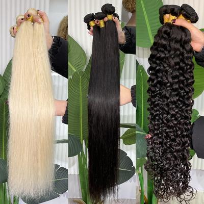 China ALL 100% Best Selling Silky Straight Human Raw Remy Hair Bundles Sample Weave Cuticle Aligned Hair Extension Virgin Hair for sale