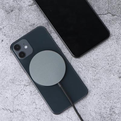 China Aramid Smart Fiber Recognition Magnetic Wireless Charger For iPhone 12 Magsafe Portable Fast Charging 15W Wireless Charging Wholesale for sale