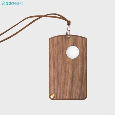 China 2021 New Natural Wooden Lanyard Name Badge Holder Company Staff Employee Identification Work Card Holder for sale