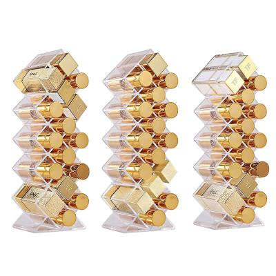 China 5 Tier Clear Acrylic Makeup Organizer Brush Cosmetic Storage Powder Box Desktop Lipstick Holder for sale