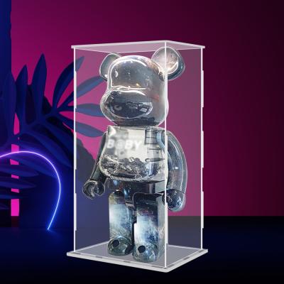 China Plexiglass Acrylic Lockable Countertop Display Case Jewelry Bearbrick Case Acrylic Plexiglass for sale