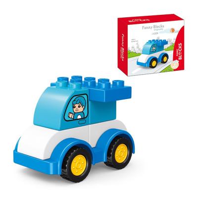 China Building Toy Variable Engineering Team Assembly Large Particle Building Block Sets Car Silicone Colorful Kids Cute Cartoon Brick Toys for sale