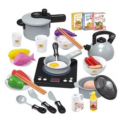 China Kitchen Toy Set Pretend Play Kitchen Toy Set Simulation Cooking Toy with Sounds & Lights for Kids Girls Boys Children Role Playing Kitchen Toy for sale