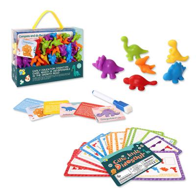 China Educational Toys Educational Counting Toy With Learning Cards For Kids Rainbow Dinosaur Animal Train Knowledge Matching Cups Color Classification for sale