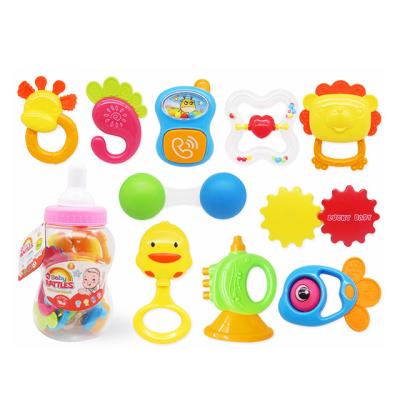 China 10PCS Soft Baby Rattles Toys Set Babies Teethers Toys Early Sensory Development Shake Rattle Teether For Baby Newborns Infants 2023 for sale