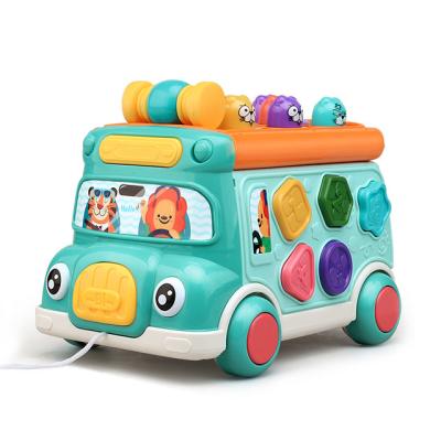 China Intelligence Wisdom Bus Developing Beat-a-mole Baby Crawling Toys With Light Infant Bus Toys Cartoon Game Tummy Time Toys Gifts For Toddler for sale