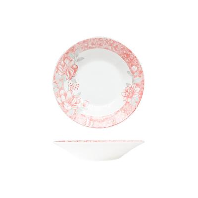 China Dining Table Sustainable Daily Round Tableware Soup Dish Household Ceramic Dish for sale