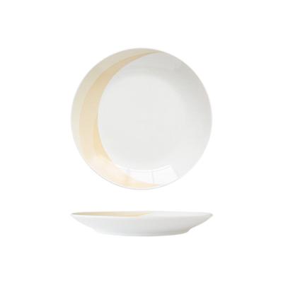 China Sustainable Household Ceramic Simple Daily Tableware Dish Shallow Disc Dish for sale