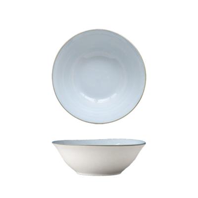 China Sustainable Single Bowl Round Mouth Tableware Household Ceramic Soup Bowl for sale