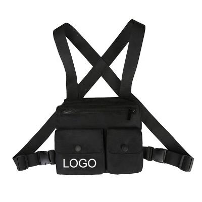 China Customized Universal Logo And Color Vest Chest Harness Pouch Front Pack Chest Bag Unisex Universal Radio Bag For Man Woman for sale