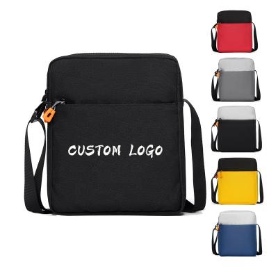 China Unisex Wholesale Designer Waterproof Polyester Sling Cross - Body Black Logo Custom Messenger Bag For Men for sale