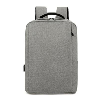 China With USB Plain Style Outdoor Travel Daily Customized Black Gray Teenage Man Bacpacks For Computer Usb Business Bags Laptop Backpack for sale